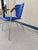 Late 20th Century Set of 4 Vintage Arrben Italian Blue Leather Chrome Armchairs For Sale - Image 5 of 6