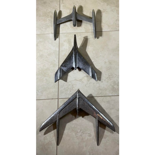 1950s Industrial Chic Wall Art - American Car Hood Ornaments Wall Hanging Sculpture For Sale - Image 5 of 12
