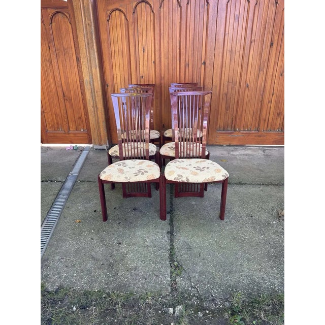 Lacquer and Fabric Dining Chairs by Pietro Costantini, 1980, Set of 6 For Sale - Image 13 of 13