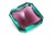 Alessandro Mandruzzato Vintage Murano Faceted Paddled Glass Bowl Emerald Green and Purple, 1960's For Sale - Image 4 of 11