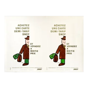 1976 French Travel Poster, "Sncf Demi-Tarif" (Savignac)