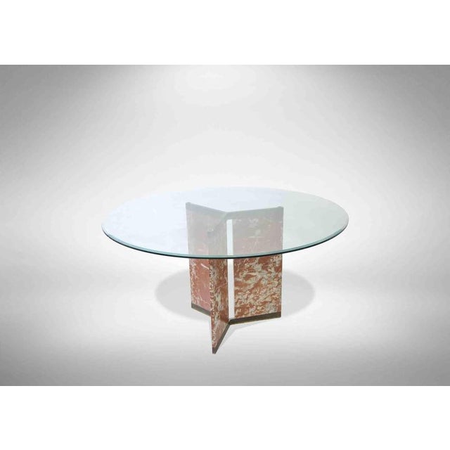 Vintage Italian Marble Coffee Tables with Glass Top, 1970s, Set of 2 For Sale - Image 4 of 8