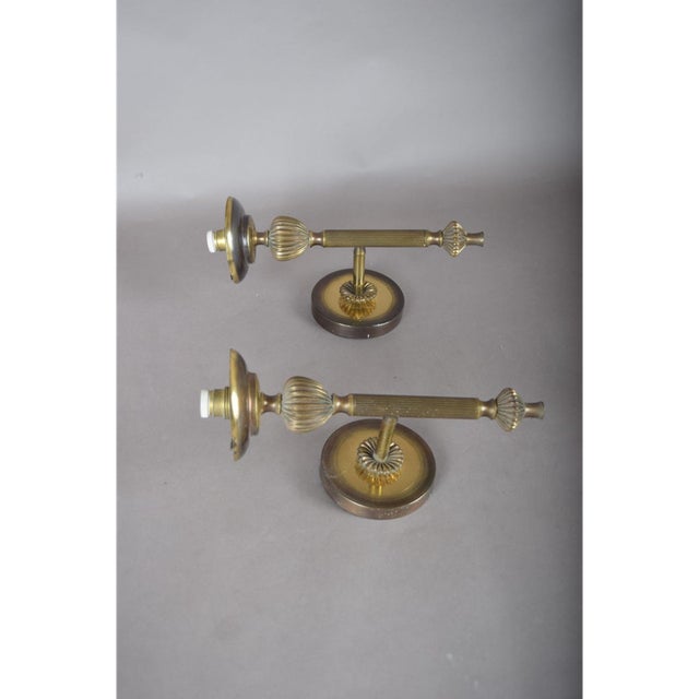Vintage Brass Wall Lights, 1940s, Set of 2 For Sale - Image 3 of 8