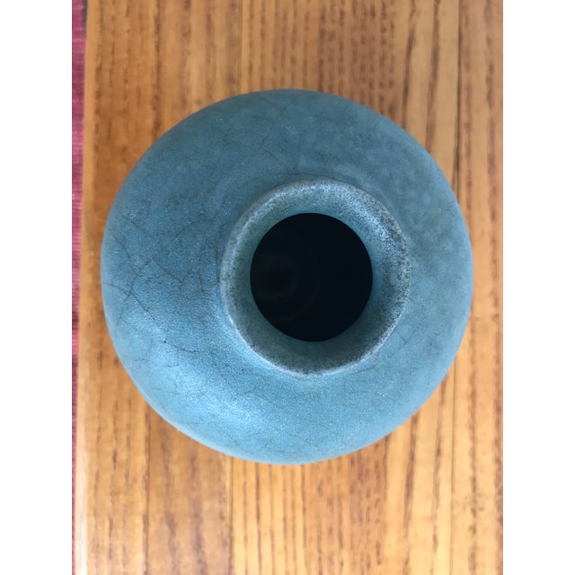 Traditional Antique Miniature Celadon Pot, Gray-Blue Glaze For Sale - Image 3 of 6