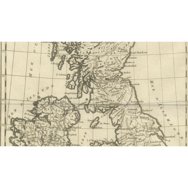 British Isles England and Scotland and Ireland Map by Bonne, 1780 For Sale - Image 5 of 9