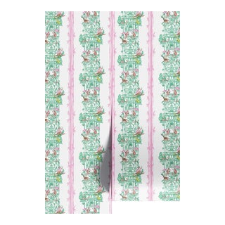 Chinoiserie Shenanigans Toile Grasscloth Wallpaper by House Party | Bamboo Grove Green | 8 Yards For Sale