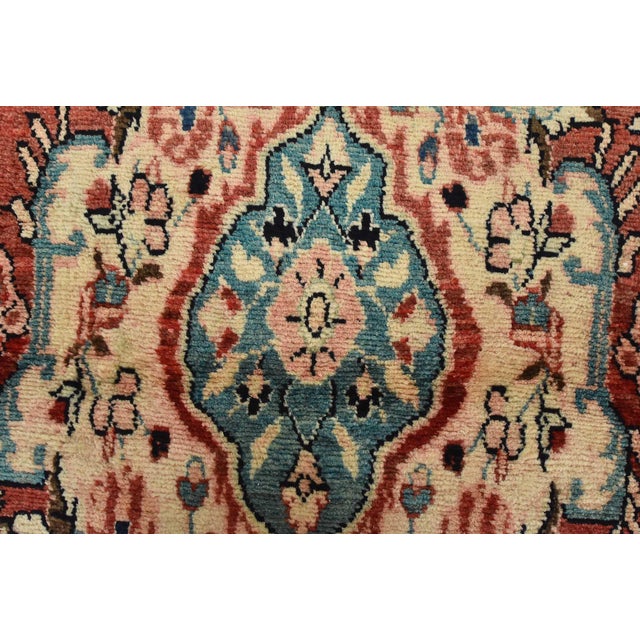 Textile Malayer Runner 3’9” X 9’4” Red Wool Semi-Antique Traditional Hand-Knotted Rug For Sale - Image 7 of 15