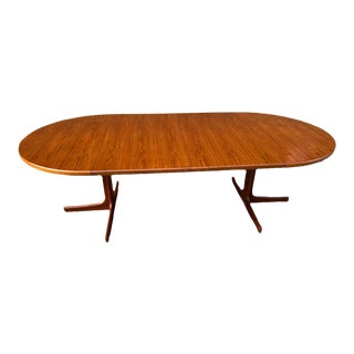 Karl Erik Ekselius, 1960s Teak Round or Oval Table With 2 Leaves For Sale