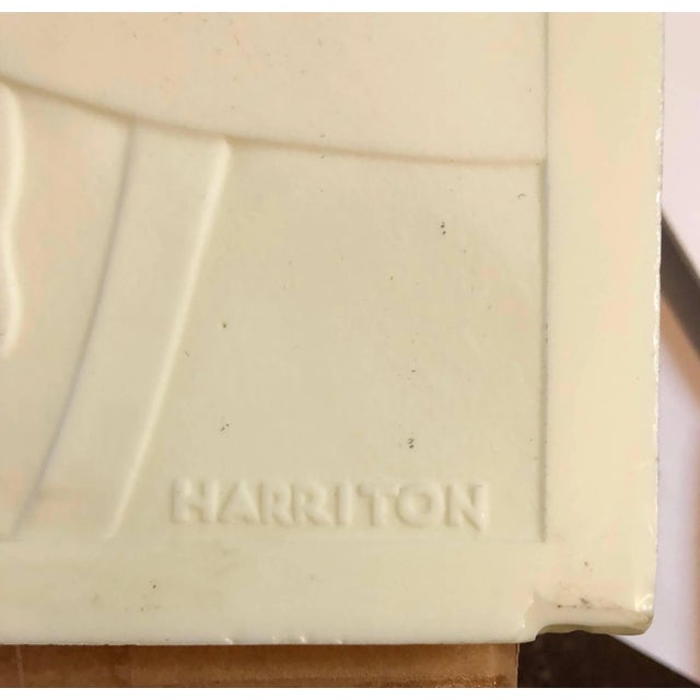 1940s Abraham Harriton Milk Glass Carved Sculpture Panel Cowboy Indian WPA Artist Americana, 1940s For Sale - Image 5 of 7