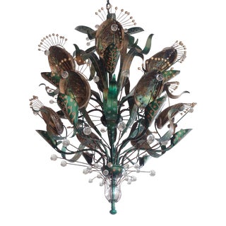 Baker's Abalone Chandelier From the Tony Duquette Collection For Sale