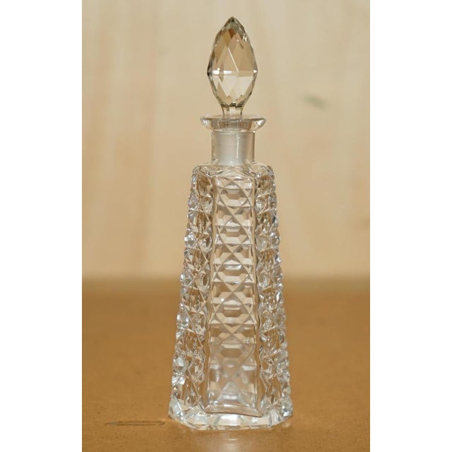 Antique Cut Glass Crystal Collectable Dressing Table Perfume Bottle, 1920 For Sale - Image 9 of 14