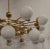 Murano Art Glass and Brass Midcentury Chandelier For Sale - Image 4 of 11