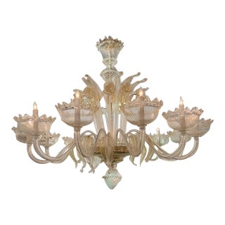 Large Scale Italian Murano Glass Venetian Style Chandelier For Sale