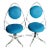 1950s Black and Blue Swivel Side Chairs Styled After John Risley - Set of 2 For Sale