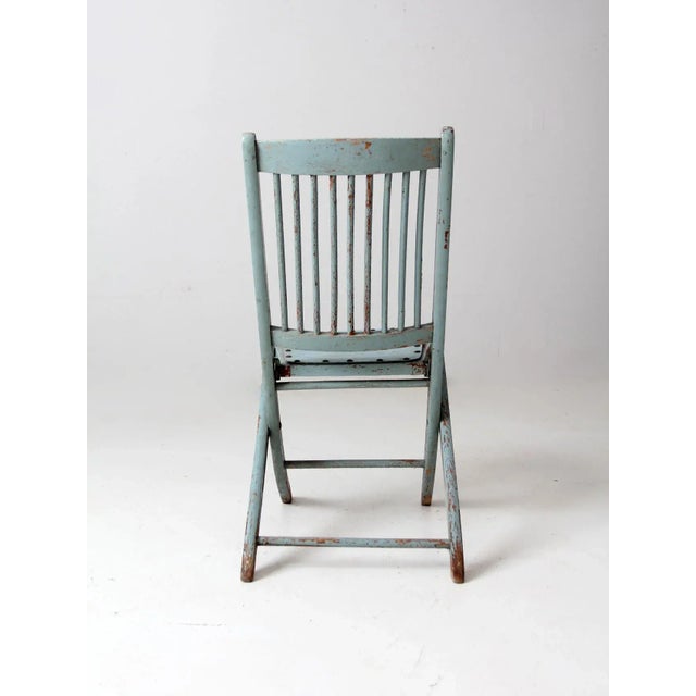 Wood Antique Painted Wood Folding Chair For Sale - Image 7 of 12