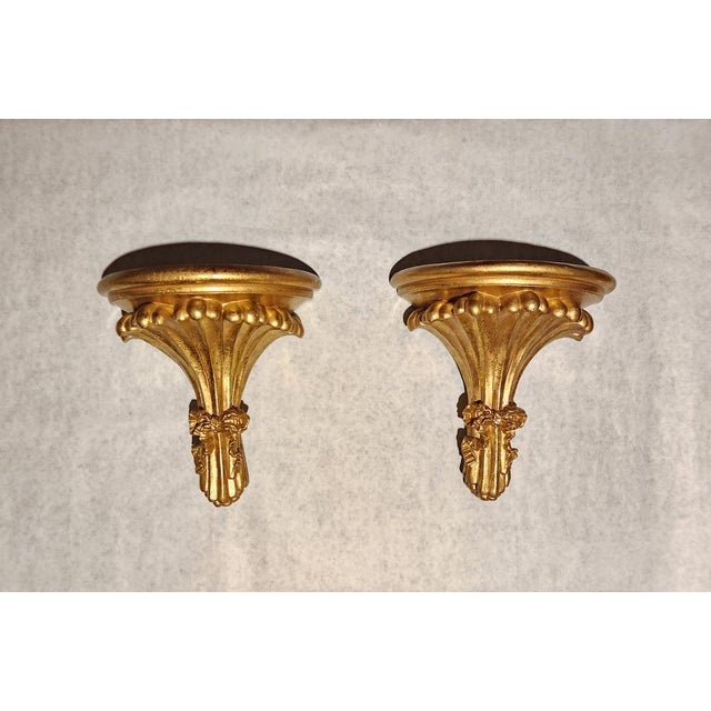 Plastic Gilded Wall Bracket in Resin, 1970s For Sale - Image 7 of 18
