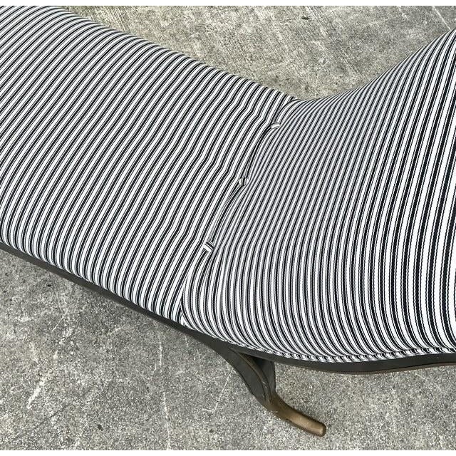 Vintage Gilt Tipped Tufted Bench For Sale - Image 9 of 12