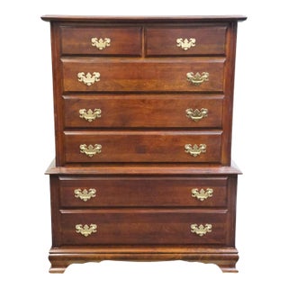 Cresent Furniture Solid Cherry Traditional Style 40" Chest on Chest 2216 For Sale