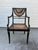 Traditional Vintage Regency Style Ebonized Armchair With Cane Seat For Sale - Image 3 of 11