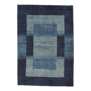 Vintage Hand-Knotted Persian Gabbeh Rug 4'9" X 6'10" For Sale