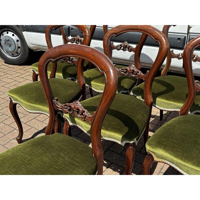 Mahogany Balloon Back Dining Chairs, Set of 8 For Sale - Image 5 of 10