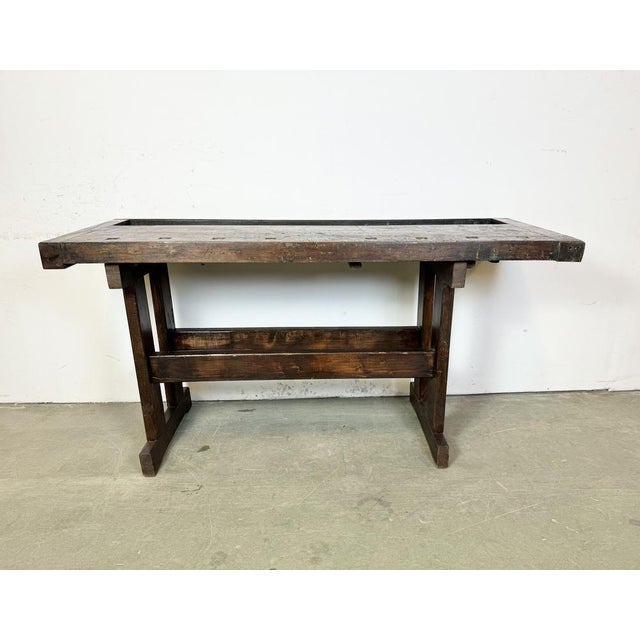 Industrial Vintage Industrial Carpenters Workbench, 1950s For Sale - Image 3 of 16