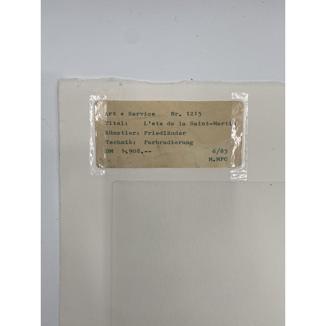 Johnny Friedländer, L'Ete de la Saint-Martin, 1983, Color Etching For Sale - Image 17 of 18
