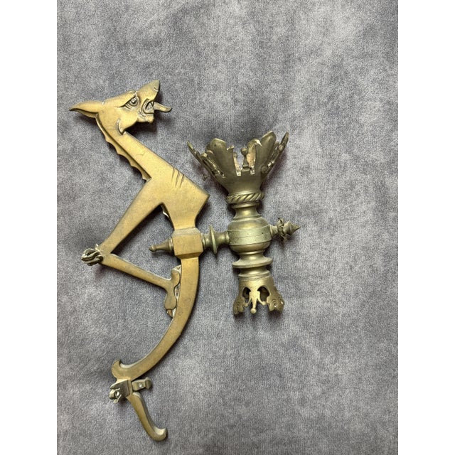 Art Deco Bronze Wall Sconces with Tulip Shades and Dragons, 1890s, Set of 2 For Sale - Image 10 of 11