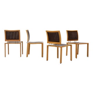 Quadro-Stühle Stackable Chairs by Bruno Rey & Charles Polin for Dietiker, Switzerland, 1980, Set of 4 For Sale