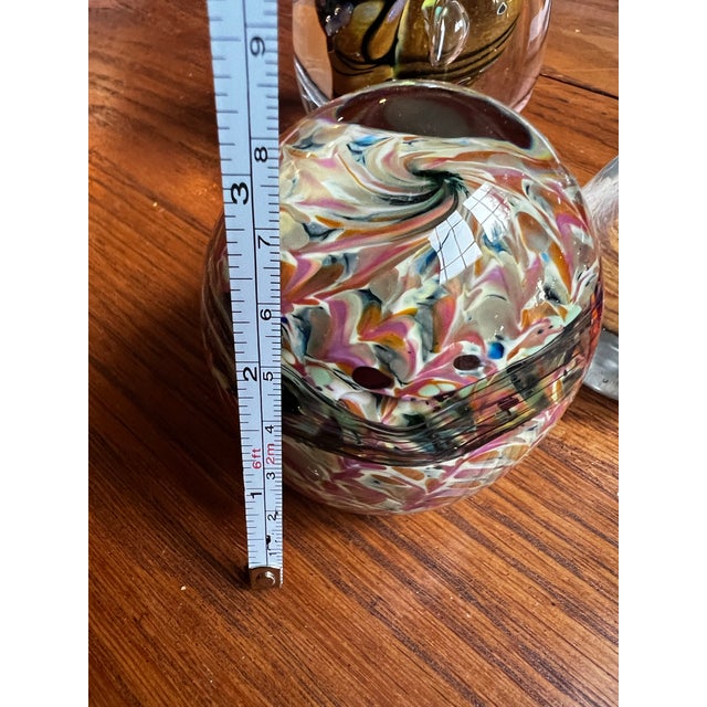 Abstract Collection of Vintage Abstract Glass Paperweights- Set of 3 For Sale - Image 3 of 12