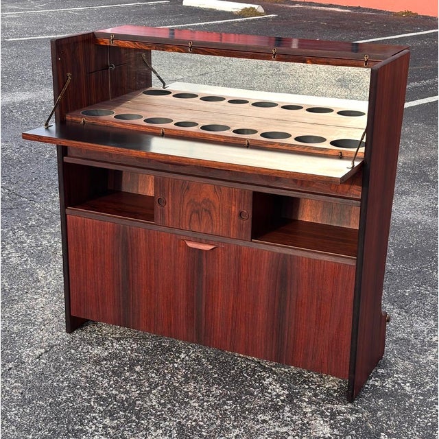 Fully-Refinished Johannes Andersen Danish Rosewood Dry Bar For Sale - Image 14 of 15