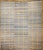 19th Century American Amish Rag Rug, Handwoven Folk Art, Stripe Pattern, Tan & Pale Blue, 10’ X 14’ For Sale - Image 4 of 12