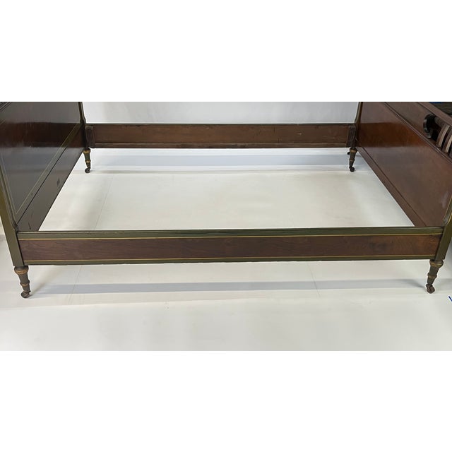 Neoclassical Sligh Grand Rapids Walnut Burl & Hand-Painted Full Bed For Sale - Image 13 of 18