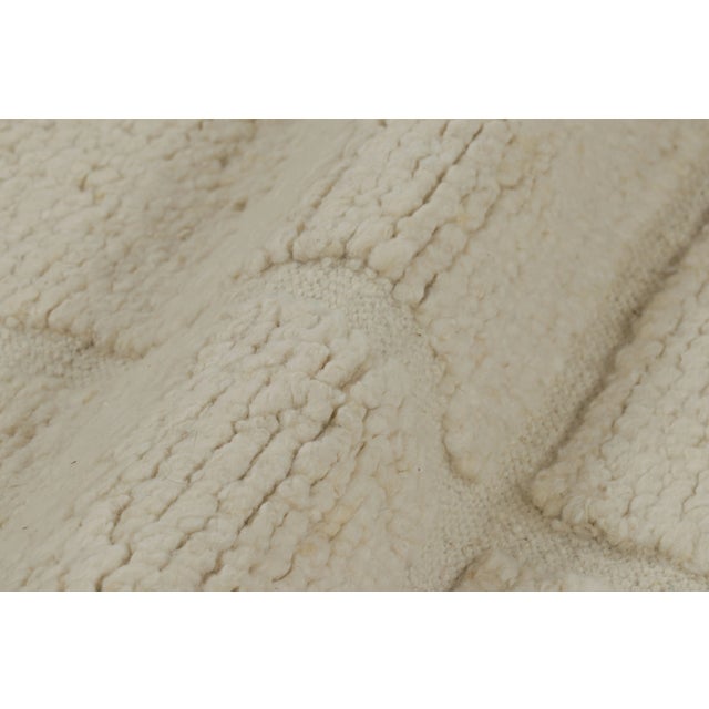 Not Yet Made - Made To Order Rug & Kilim’s Contemporary Rug in Cream White with High-Low Geometric Patterns - 6x9 For Sale - Image 5 of 6
