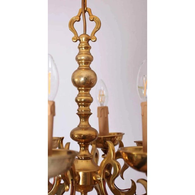 19th Century Brass Hallway Chandelier For Sale - Image 3 of 3