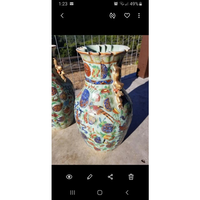 Antique Chinese Porcelain Vases - a Pair For Sale - Image 9 of 10