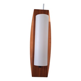Vintage Wall Lamp with Copper Frame and Teak, 1970s For Sale