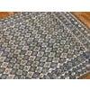 Blue 1920s Blue White Geometric Antique Indian Agra Cotton Carpet 4' X 7' Handknotted Rug For Sale - Image 8 of 8