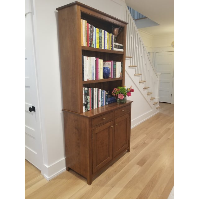 American Handcrafted Step Back Bookshelf or Cupboard For Sale - Image 3 of 3