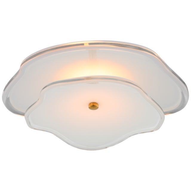 Leighton 14" Layered Flush Mount in Soft Brass with Cream Tinted Glass Designer: kate spade new york Canopy: 6.5" Round...
