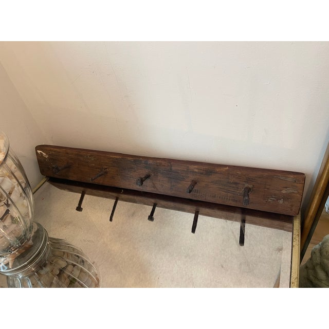 French Country Antique French Country Rustic Coat Rack For Sale - Image 3 of 3