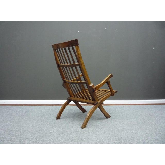Biedermeier Folding Walnut Armchair, 1880s For Sale - Image 3 of 17