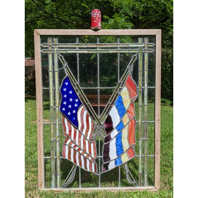 I'm pleased to offer for sale this magnificent custom stained leaded cathedral glass window panel with the following fine...