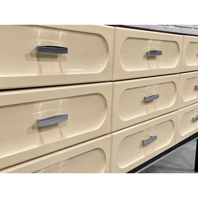 Mid Century Modern Plastic + Rosewood Credenza / Long Dresser by Vallieres, C. 1960's For Sale - Image 13 of 13