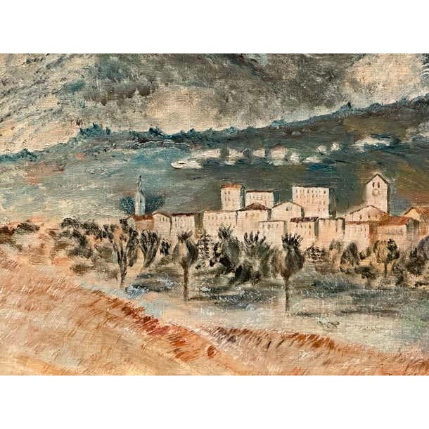 Mid 20th Century Mid-Century Landscape of Mountains and Village For Sale - Image 5 of 8