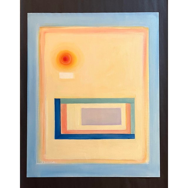 Abstract Expressionist painting on canvas paper by Satori Gregorakis. Signed in the lower left corner. Satori Gregorakis...