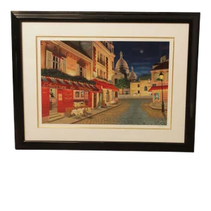 Liudimila Kondakova 'Place Du Tertre', Custom Framed Serigraph