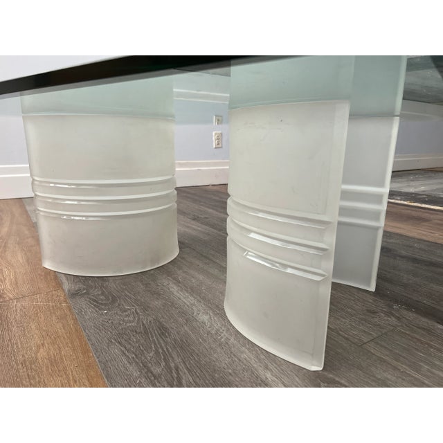 Modern Glass and Lucite Cocktail Table For Sale - Image 9 of 9