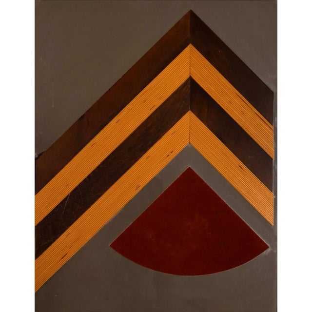 Elevate your interior decor with this Post Modern Wooden Chevron Design and Leather Patch Mirror. Crafted with precision,...