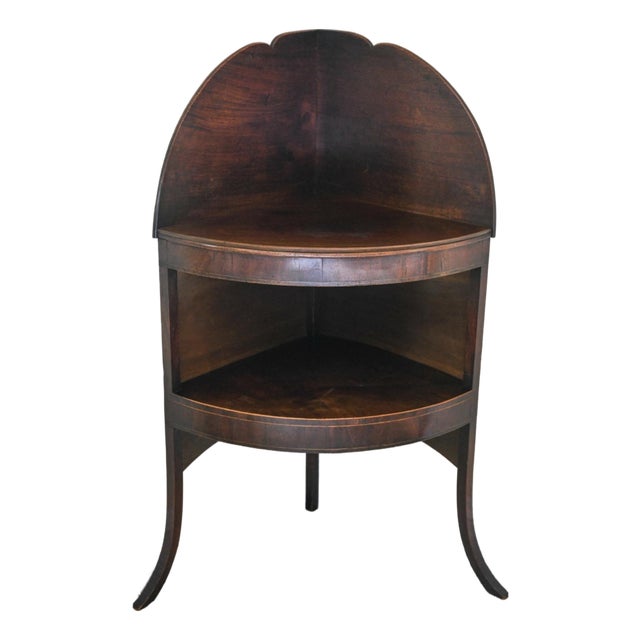 Early 20th Century Empire Style Mahogany Corner Etagere For Sale